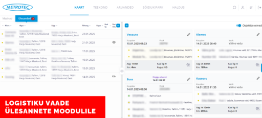 logistiku vaade ülesanded metrotec